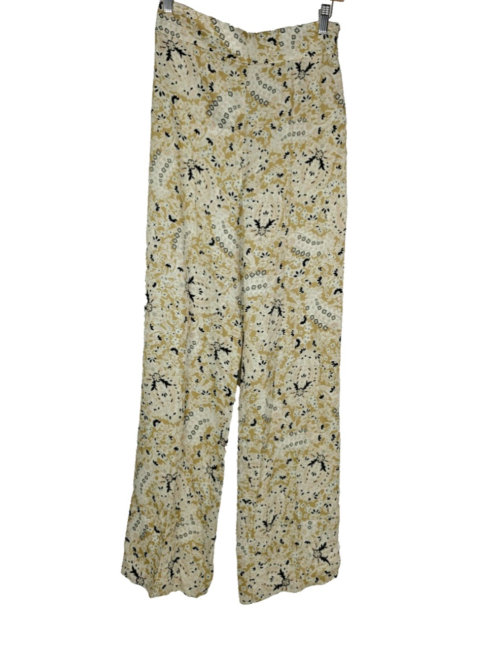 Sézane Women’s Tymo Trouser Wide Leg Paisley Print Pants Sz 4 Mosaic Yellow